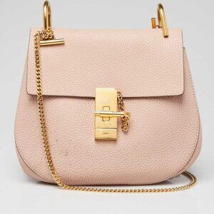 Chloe Pink Pebbled Leather Small Drew Bag